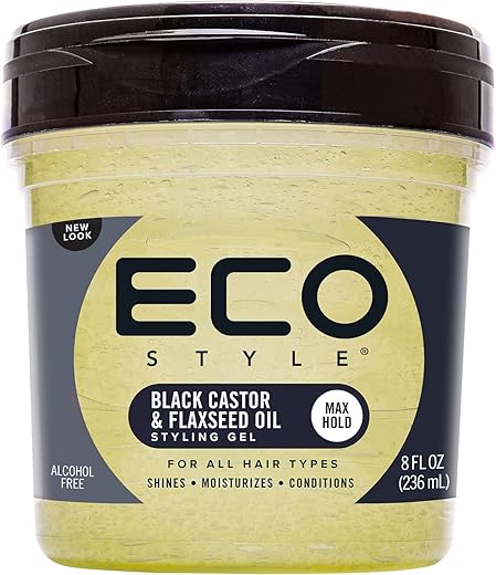 Eco Style Black Castor and Flaxseed Oil Styling Gel - Helps Nourish and Repair Damaged Hair - Promotes Healthy Scalp - Provides Superior an...