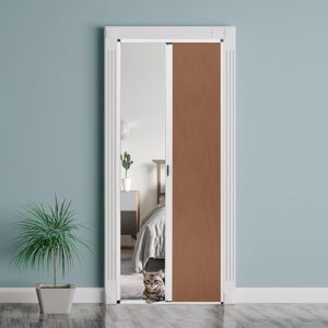No-Drilling Interior Accordion Door, Retractable Folding Door with Aluminum Frame and Cellular Fabric, Waterproof and Heat Insulation, for Bedroom, Bathroom, Kitchen, Office(Brown