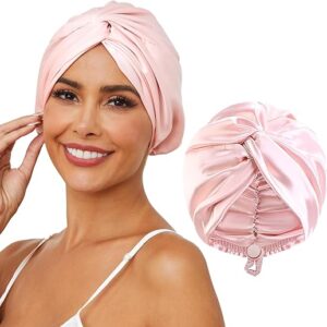 Adjustable Silk Satin Hair Bonnet – Royal Pink