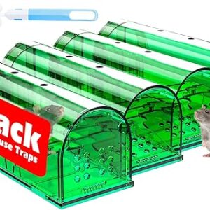 4 Pcs Humane Mouse Traps No Kill, Live Mouse Trap, Reusable Mice Trap Catch for House & Outdoors