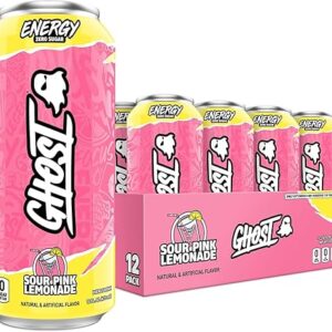 GHOST Energy Drink – 12-Pack, Sour Pink Lemonade, 16oz Cans – Energy & Focus & No Artificial Colors – 200mg of Natural Caffeine, L-Carnitin…