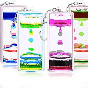 Colorful Liquid Timer Key Chain Set
