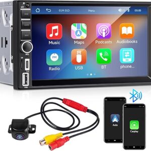 Double Din Car Stereo with Wireless Apple CarPlay & Android Auto, 7″ Touchscreen Car Radio Receiver W/Bluetooth, Backup Camera, Mirror Link…