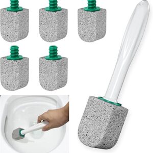 Pumice Stone Toilet Bowl Cleaner,Bathroom Cleaner Brush Toilet Wand Refills with 30CM Long Handle for Remove Hard Water Stains with 1 Wand+…