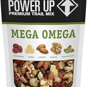 Power Up Trail Mix, Mega Omega Trail Mix, Non-GMO, Vegan, Gluten Free, No Artificial Ingredients, Gourmet Nut, 14 Ounce Bag