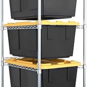 SafeRacks 5-Tier Steel Tote Rack – Maximize Space, Declutter, Organization, NSF Certified, Bin Storage for Garage, Pantry, Kitchen, Workspac…