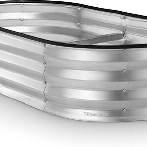 Galvanized Raised Garden Beds Outdoor // 4×2×1 ft Planter Raised Beds for Gardening, Vegetables, Flowers // Large Metal Garden Box (Silver)