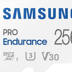 SAMSUNG PRO Endurance 256GB MicroSDXC Memory Card with Adapter for Dash Cam, Body Cam, and Security Camera, Class 10, U3, V30 (MB-MJ256KA/AM)