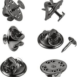 JANYUN 120 Pairs Silver Butterfly Clutch Tie Tacks Pin Back Metal Locking Replacement with 4mm Width Blank Pins for Craft Making (4mm, Black)