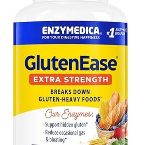 Enzymedica, GlutenEase Extra Strength, Maximum Potency Digestive Enzymes, Supports Gluten & Casein Intolerance, 30 Count