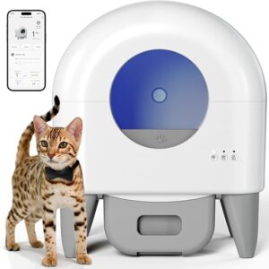 Self Cleaning Litter Box,95L Automatic Cat Litter Box Self Cleaning Large Capacity for Multiple Cats, App-Controlled with Safety Sensors, R…
