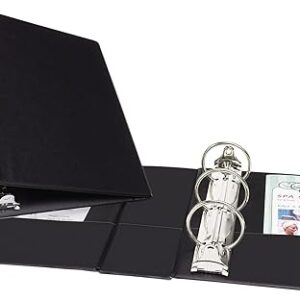 Avery Mini Binders, 5.5″ x 8.5″, 2 Inch Round Rings, Black, Durable Ring Binder, Label Holder (27554)