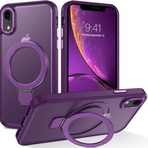 DUEDUE for iPhone XR Case Magnetic with Ring Stand[Compatible with Magsafe], Full Body Protective Cover Slim Shockproof Kickstand Phone Case…