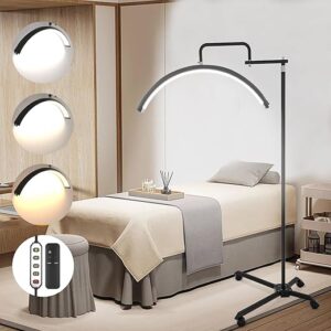 SOLLA Lash Light for Eyelash Extensions, 28 Inch Dimmable LED Lash Lamp, Rotating Half Moon Floor Lamp for Nail Tech, Beauty, Tattoo Artist…