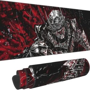 SenyeR Anime Berserk Mouse Pads Large Extended Non-Slip Mouse Pad Game Desk Mats for Keyboard, Mouse,Computer, Laptop 31.5″”X11.8″”, Black