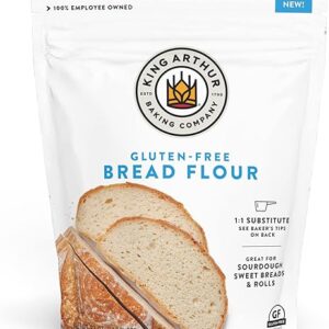 King Arthur Gluten Free Bread Flour: 1:1 Replacement for Yeasted Recipes – 2 lbs of Premium GF Flour for Artisan Boules, Bagels, Cinnamon Rolls & Burger Buns – Sorghum & Xanthan Gum