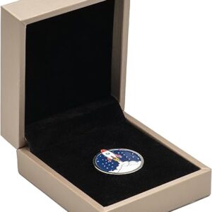 Small Single PU Pin Display Box Case for Gift Badges Collectible and Medals (Gold)