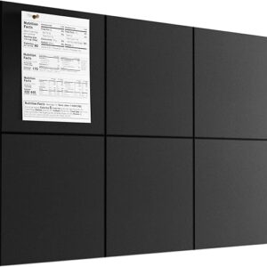 MaxGear Large Cork Board for Wall 36″ x 24″, Black Bulletin Board, 6 Pack Felt Wall Tiles with Pushpins, Cork Boards for Office Pin Board Ta…