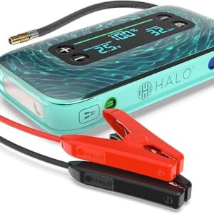 HALO Bolt Air+ 1750 Portable Car Battery Jump Starter | 130 PSI Air Compressor, 59.9Wh USB Power Bank, Large Display, Emergency Floodlight …