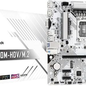 ASRock Motherboard B760M-HDV/M.2 Intel 12th and 13th Generation CPU (LGA1700) Compatible B760 Chipset DDR5 Micro ATX Motherboard