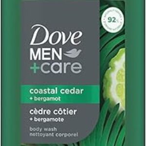 DOVE MEN + CARE Body Wash Coastal Cedar to Rebuild Skin in the Shower with Plant-Based Cleansers and Moisturizers 26 oz