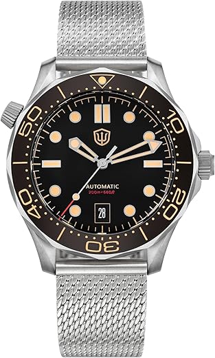 watchdives NH35/NH38 Automatic Watches for Men, WD007 Titanium NTTD Dive Watch 42mm Domed Sapphire Crystal Wristwatch 200m Waterproof Watch