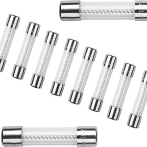 10Pcs 15A 250V Glass Slow Blow Fuse