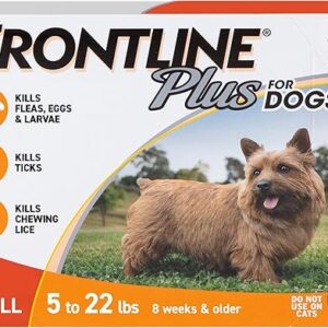 FRONTLINE Plus Flea and Tick Treatment for Small Dogs Upto 5 to 22 lbs. 3 Treatments