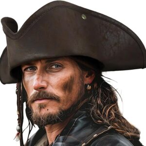 HOMELEX Pirate Hat for Women & Men Colonial Tricorn Halloween Adult Revolutionary war Costume Accessory