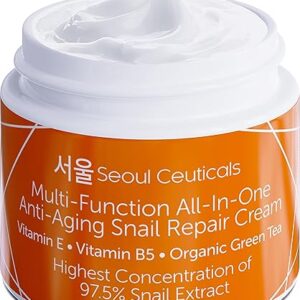 SeoulCeuticals Korean Skin Care 97.5% Snail Mucin Moisturizer Cream – K Beauty Skincare Day & Night Snail Repair Cream Filtrate Cruelty Fre…