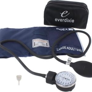 Dixie EMS Aneroid Sphygmomanometer, Manual Blood Pressure Monitor with Cuff, Carrying Case and Calibration Key – Size (13.5” – 20”)