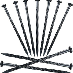 80 Pcs 8 Inch Plastic Edging Nails, Spiral Landscape Fabric Edging Anchoring Stakes Nylon Landscaping Anchoring Spikes Garden Lawn Yard Spi…