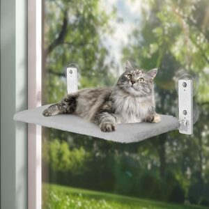 keny Cordless Cat Window Perch, Large Size Hammock with 4 Strong Suction Cups, Cat Hammock for Window with Two Fabrics Cover, Foldable Bed …