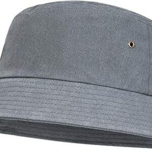 BOTVELA Men Cotton Bucket Hats Foldable Outdoor Sun Hat Unisex Flat Top Caps