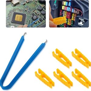 6PCS Fuse Puller Tool for Car,Universal Fuse Removal Tool for Replacing Car Fuses, Multifunctional Automotive Relay Pliers Fit for Cars Trucks