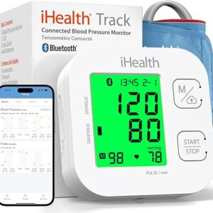 iHealth Track Smart Upper Arm Blood Pressure Monitor with Wide Range Cuff That fits Standard to Large Adult Arms, Bluetooth Compatible for …