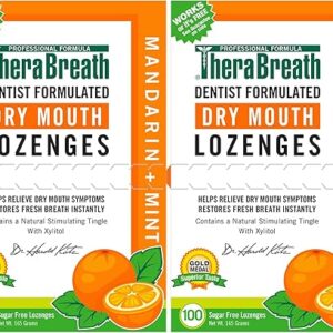 TheraBreath Dry Mouth Lozenges with Zinc, 100 Lozenges, Mandarin Mint, 100 Count (Pack of 2)