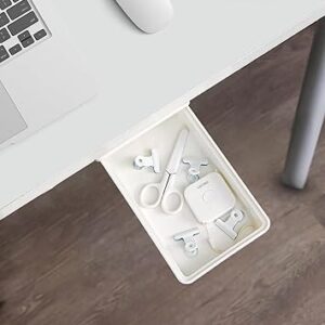 Hidden Under Table Desk Drawer Storage Organizer,Self-Adhesive Under Office Desktop Pencil Tray Drawer, Under Table Storage Tray Drawer for …
