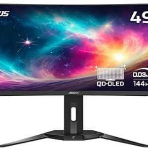 GIGABYTE – AORUS CO49DQ – 49″ QD OLED – 5120×1440 DQHD 32:9-1800R – 144Hz – 0.03ms GTG – AMD FreeSync Premium Pro – Super Ultrawide – KVM – HDMI, …