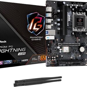 ASRock B650M PG Lightning WiFi 6E AMD Ryzen 9000/8000/7000 Series Socket AM5 B650 DDR5 up to 7200+ (OC) MHz 256 GB SATA3 6.0 Gb/s Micro ATX …