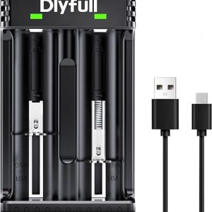 18650 Battery Charger, Dlypow 2 Bays Battery Charger with Auto-Charging Current for IMR/ICR Li-ion 22650 18650 18490 17500 RCR123 14500 and …