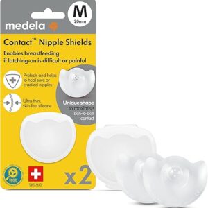 Medela Contact Nipple Shields, Medium 20mm | For Latching Difficulties during Breastfeeding, Flat or Inverted Nipples
