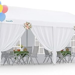 Quictent 10×20 Party Tent Outdoor Gazebo Wedding Canopy for Backyard with Removable Sidewalls & Elegant Church