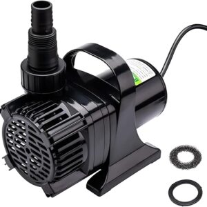 1400 GPH Submersible Water Pump, 1/10HP Pond Pump, Ultra Quiet Aquarium with 9FT Lift Height for Fish Tank, Garden, Ponds, Fountains, Water…