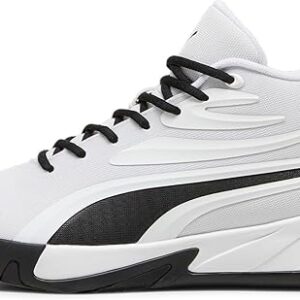 PUMA Men’s Court Pro Basketball Shoes, White-Black, 12