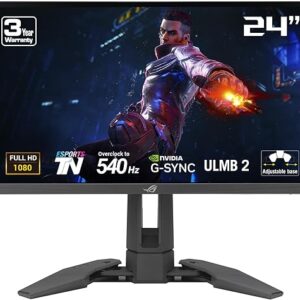 ASUS ROG Swift Pro PG248QP NVIDIA G-SYNC esports gaming monitor -24.1-inch FHD, 540 Hz (OC), Esports-TN panel, NVIDIA Reflex Analyzer, ULMB…