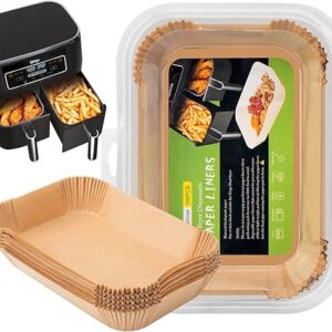 Air Fryer Disposable Liners, Air Fryer Liners Rectangle 8.6x 5.5”, Air fryer Parchment Paper Liners, Accessories Baking Paper (100pcs)