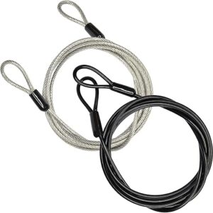 3mm 200CM/6.6ft Long Outdoor Travel Security Cable Lock,Braided Steel Coated Safety Cable Luggage Lock,Safety Cable Wire Rope Chain Lock Do…