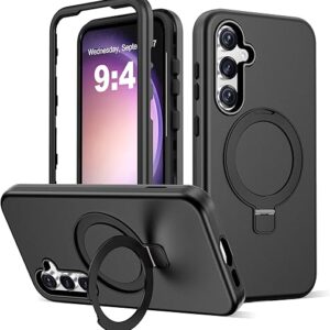 for Samsung Galaxy S24 FE Case with Magnetic Ring Stand [Compatible with Mag-Safe][Military Grade Drop Protection][Build in Kickstand] Shoc…