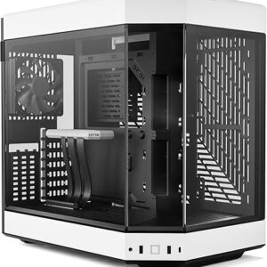 HYTE Y60 Modern Aesthetic Dual Chamber Panoramic Tempered Glass Mid-Tower ATX Computer Gaming Case with PCIE 4.0 Riser Cable Included, White (CS-H…